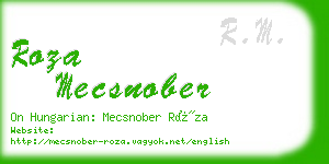 roza mecsnober business card